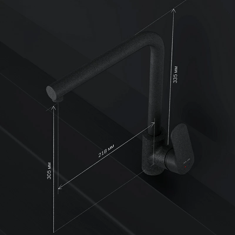 Смеситель для кухни AM.PM Like F8005022 высокий, черный