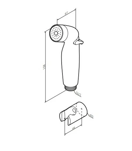 Лейка гигиенического душа AM.PM F0201932 хром, держатель