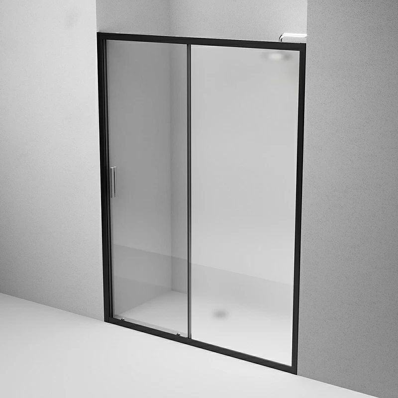 Душевая перегородка с дверью 150x195 AM.PM Gem W90G-150-1-195BM матовое стекло, профиль черный матовый