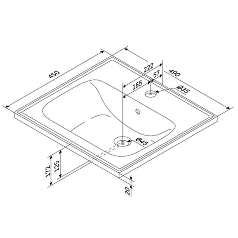 Раковина мебельная 50 AM.PM X-Joy M85AWCC0502WG64 белая встраиваемая