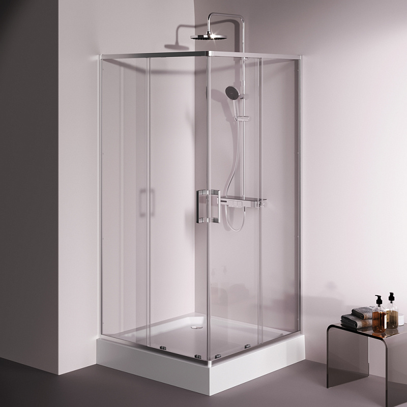 Душевое ограждение без поддона 100x100 AM.PM Above W9XG-403-100100-MT профиль серебристый