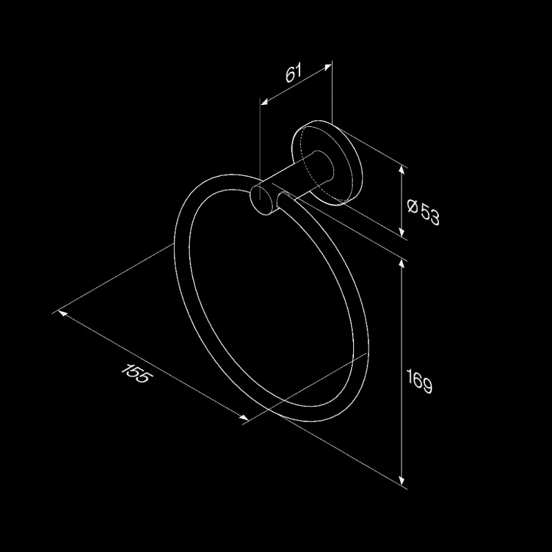 Кольцо для полотенец AM.PM X-Joy A85A34422 черное
