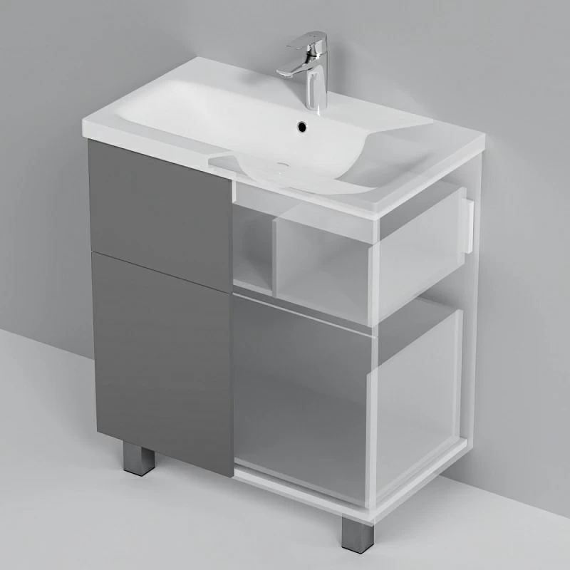 Тумба под раковину 75 AM.PM Gem M90FSX07522GM32 напольная графит матовый