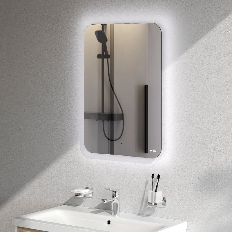 Зеркало с подсветкой в ванную закругленное 50 AM.PM X-Joy M85MOX10501S1 сенсорное