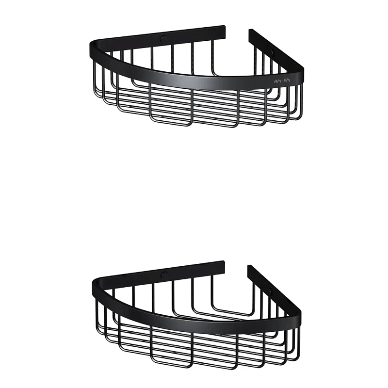 Полка в ванную угловая AM.PM Sense L A7452222 двухъярусная черная