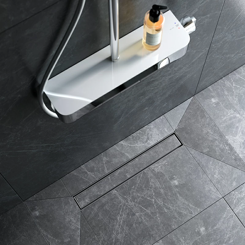 Душевой трап (лоток) 50 AM.PM MasterFlow W01SC-U11-050-04SB комбинированный затвор со стальной матовой решеткой под плитку