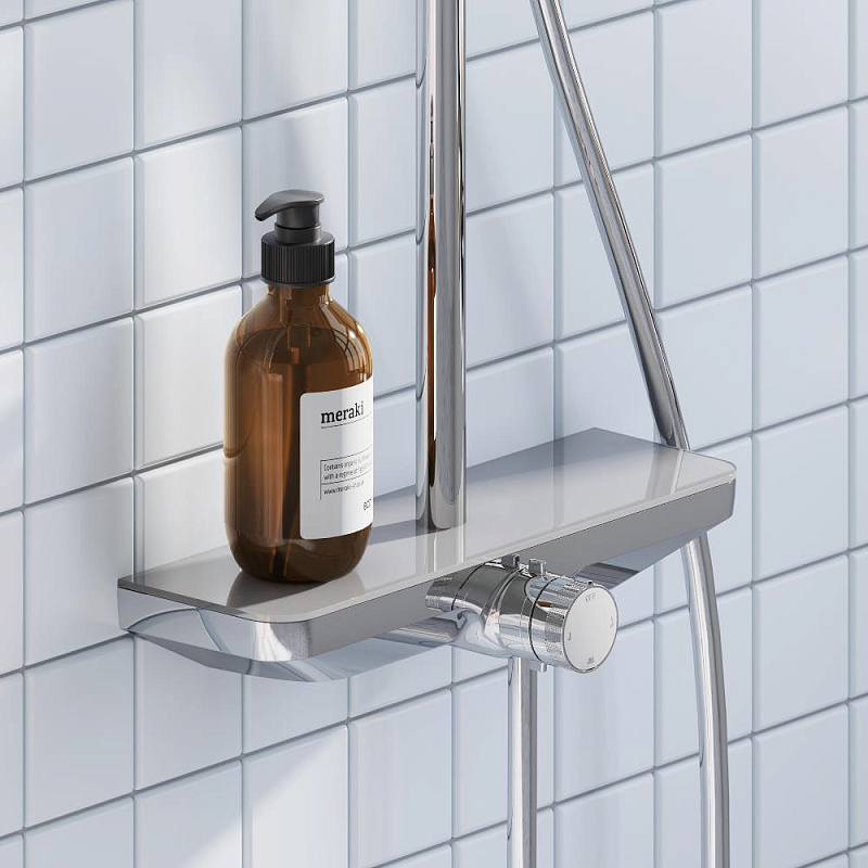 Душевая система Damixa Merkur 940730000 стойка с тропическим душем, смесителем, хром