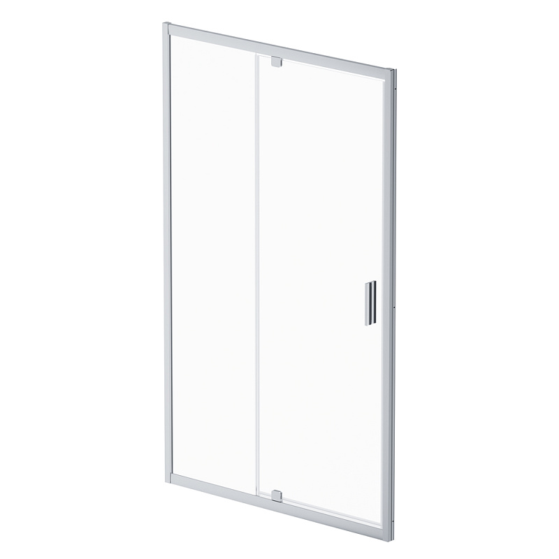 Душевая перегородка с дверью 120x195 AM.PM Gem W90G-120-1P-MT прозрачное стекло, профиль серебристый