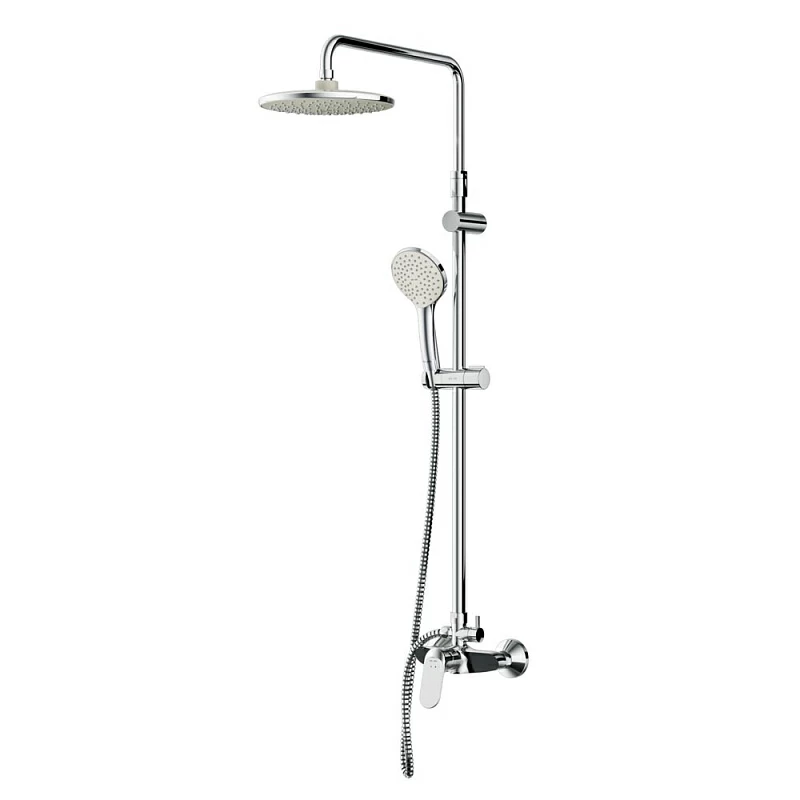 Душевая система AM.PM Sunny F0785C800 стойка с тропическим душем, смесителем, хром