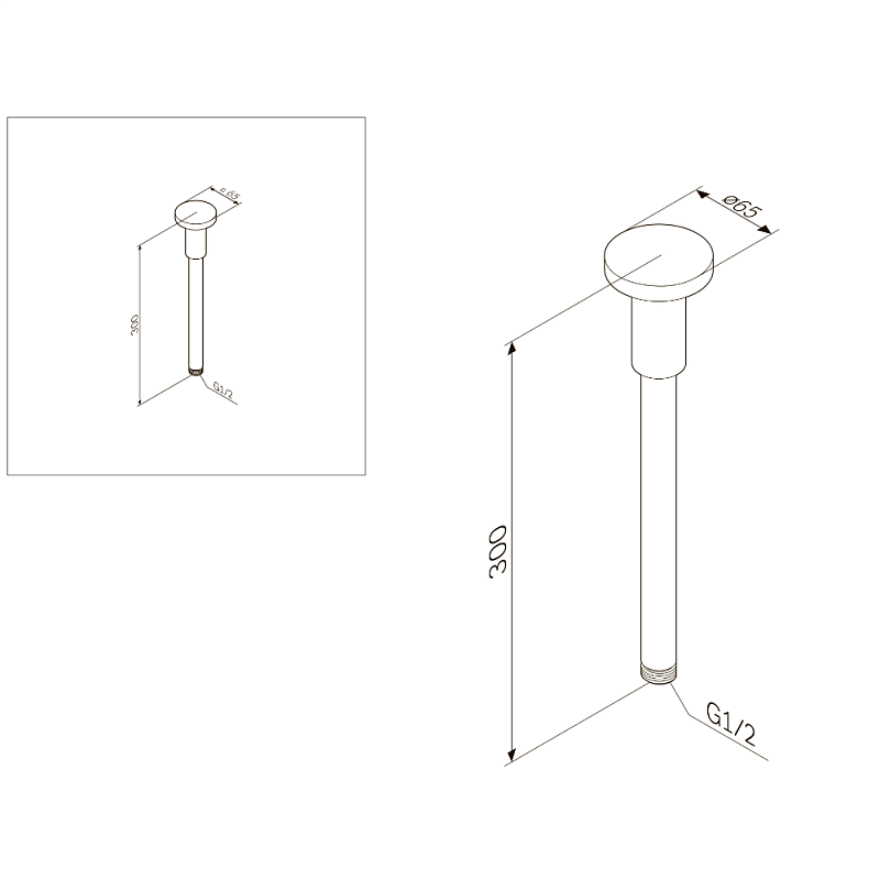 Держатель для тропического душа AM.PM F0500600 хром