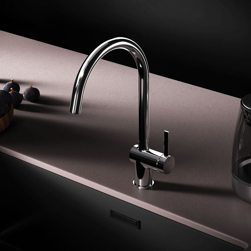 Смеситель для кухни AM.PM Func F8F07000 высокий с С-изливом, хром