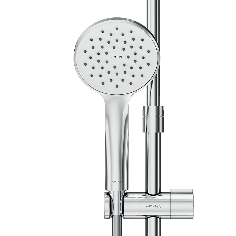 Душевая система AM.PM Crave F079C400 стойка с тропическим душем, термостатом, смесителем, хром