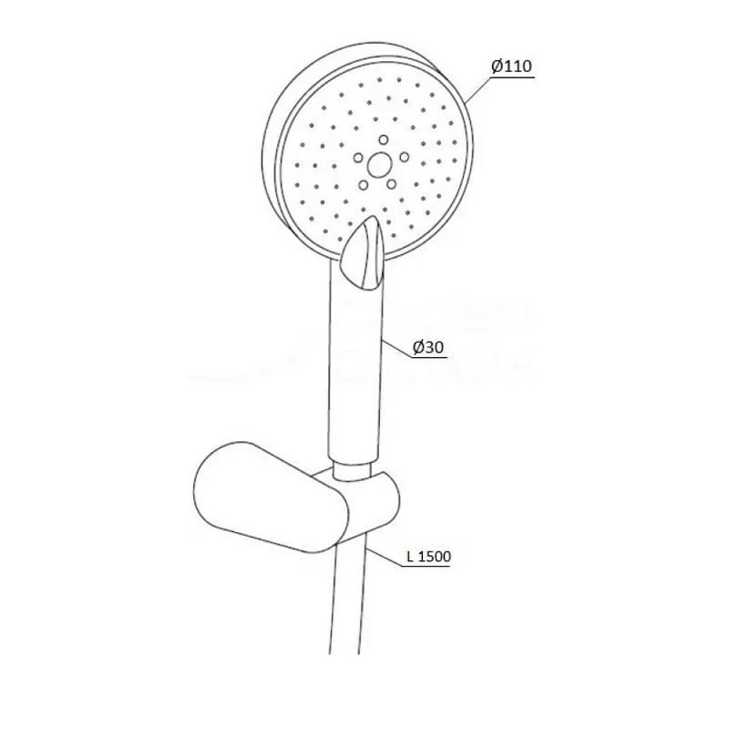 Душевой гарнитур Damixa Origin One 918110000 держатель, шланг, лейка 3 режима, хром