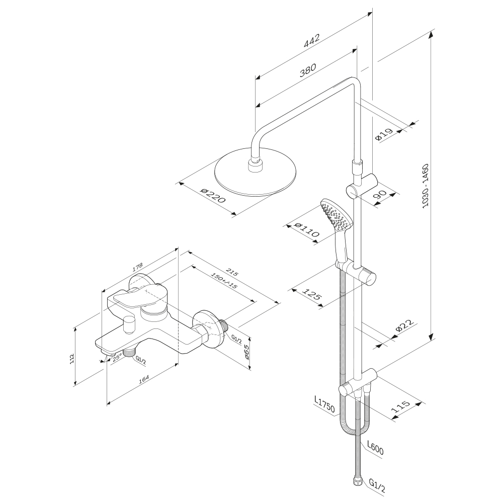 Набор для ванной комнаты 2 в 1 X-Joy F43885A14, белый