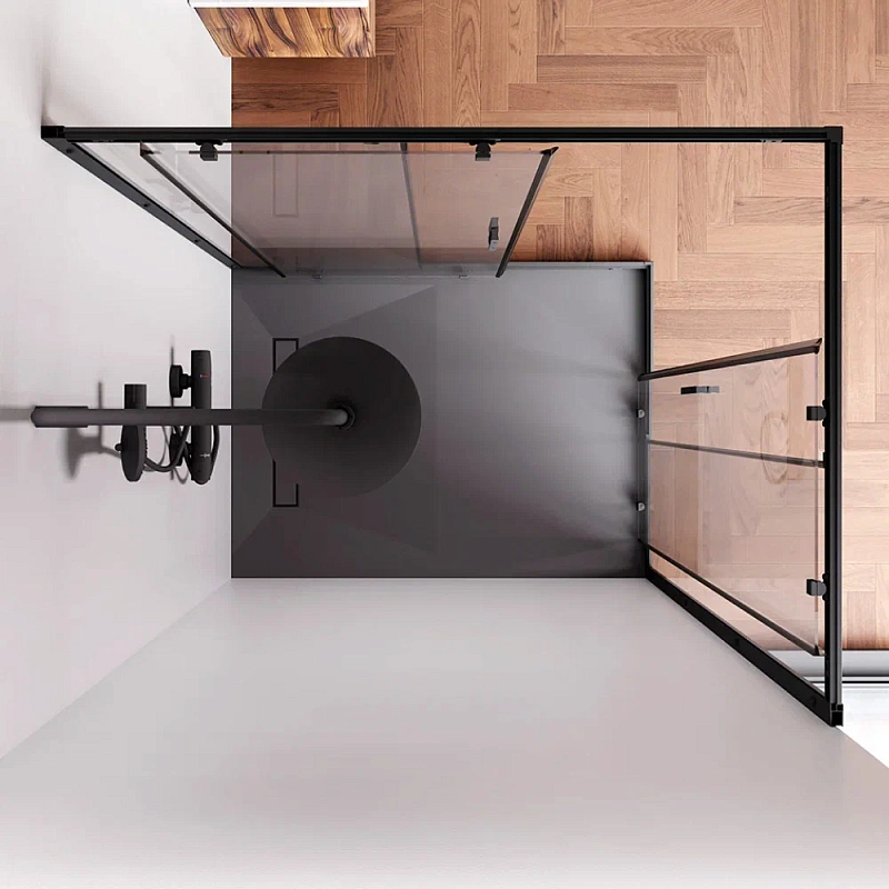 Душевое ограждение без поддона 90x120 AM.PM Gem S W93G-404-120290-BT профиль черный матовый