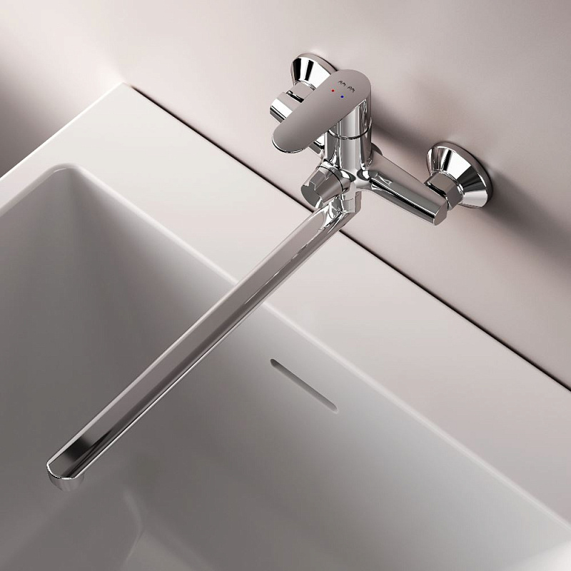 Смеситель для ванны и душа AM.PM Above F9X90200 длинный излив, хром