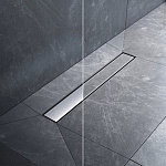 Трап для душа линейный, универсальный затвор Tile, 50 см MasterFlow W01SC-U11-050-04SB, Хром