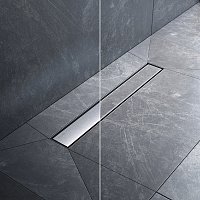 Трап для душа линейный, универсальный затвор Tile, 50 см MasterFlow W01SC-U11-050-04SB, Хром