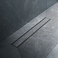 Трап для душа линейный, универсальный затвор Tile, 60 см PrimeFlow W02SC-U11-060-04BM, Черный