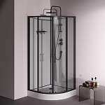 Душевая кабина 90x90 см, без гидромассажа Above W9XC-401-9090BT, Черный, белый, прозрачное