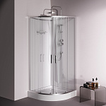 Душевая кабина 90x90 см, без гидромассажа Above W9XC-401-9090MT, Хром, белый, прозрачное