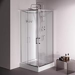Душевая кабина 90x90 см, без гидромассажа Above W9XC-403-9090MT, Хром, белый, прозрачное