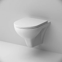 Унитаз подвесной FlashClean с сиденьем микролифт Gem C901700SC, Белый