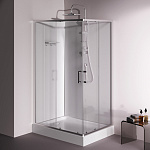 Душевая кабина 120x90 см, прямоугольная, без гидромассажа Above W9XC-403-12090MT, Хром, белый, прозрачное
