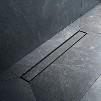 Трап для душа линейный, универсальный затвор Tile, 60 см MasterFlow W01SC-U11-060-04BM, Черный