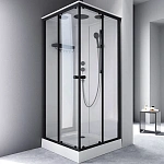 Душевая кабина 90x90 см, без гидромассажа X-Joy W94C-403-090BT, Черный, прозрачное