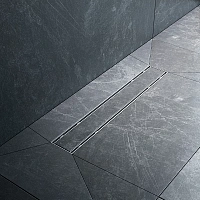 Трап для душа линейный, универсальный затвор Tile, 50 см PrimeFlow W02SC-U11-050-04SB, Хром