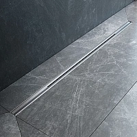 Трап для душа линейный, универсальный затвор Slim line, 100 см MasterFlow W01SC-S11-100-05SB, Хром