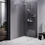 Душевая перегородка 90x200 см Func W84WI-90-F1-MTE, Хром, прозрачное