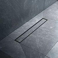 Трап для душа линейный, универсальный затвор Tile, 50 см MasterFlow W01SC-U11-050-04BM, Черный