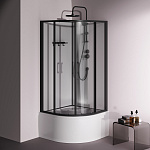 Душевая кабина 90x90 см, без гидромассажа Above W9XC-401A-9090BT, Черный, белый, прозрачное