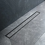 Трап для душа линейный, универсальный затвор Tile, 70 см MasterFlow W01SC-U11-070-04BM, Черный