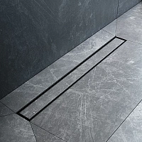Трап для душа линейный, универсальный затвор Tile, 70 см MasterFlow W01SC-U11-070-04BM, Черный
