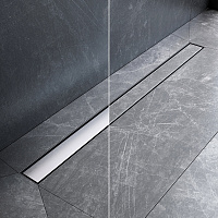 Трап для душа линейный, универсальный затвор Tile, 90 см MasterFlow W01SC-U11-090-04SB, Хром