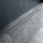 Трап для душа линейный, универсальный затвор Tile, 80 см MasterFlow W01SC-U11-080-04SB, Хром