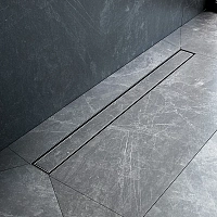 Трап для душа линейный, универсальный затвор Tile, 80 см MasterFlow W01SC-U11-080-04SB, Хром