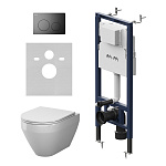Инсталляция MasterFit с подвесным унитазом Aquaspin и клавишей Spirit V2.0 IS130138.701900, Синий, белый, черный