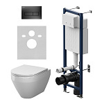 Инсталляция ErgoFit с подвесным унитазом Aquaspin и клавишей Spirit V2.0 IS110338.701900, Синий; белый; черный