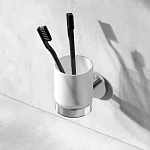 Стеклянный стакан с настенным держателем X-Joy A85A34300, Хром