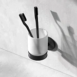 Стеклянный стакан с настенным держателем черный X-Joy A85A34322, Черный