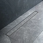 Трап для душа линейный, универсальный затвор Tile, 70 см MasterFlow W01SC-U11-070-04SB, Хром