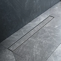 Трап для душа линейный, универсальный затвор Tile, 80 см MasterFlow W01SC-U11-080-04BM, Черный