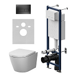 Инсталляция ErgoFit с подвесным унитазом Aquaspin и клавишей X-Joy IS110338.851900, Синий, белый, чёрный