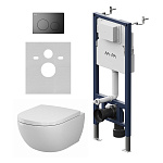 Инсталляция PrimeFit с подвесным унитазом Aquaspin и клавишей Above IS90138.9X1900, Синий, белый, черный