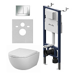 Инсталляция PrimeFit с подвесным унитазом Aquaspin и клавишей Above IS90251.9X1900, Синий, белый, хром