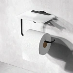 Держатель для туалетной бумаги с полкой, черный X-Joy A85A341522, Черный
